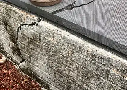 cracked or leaning wall