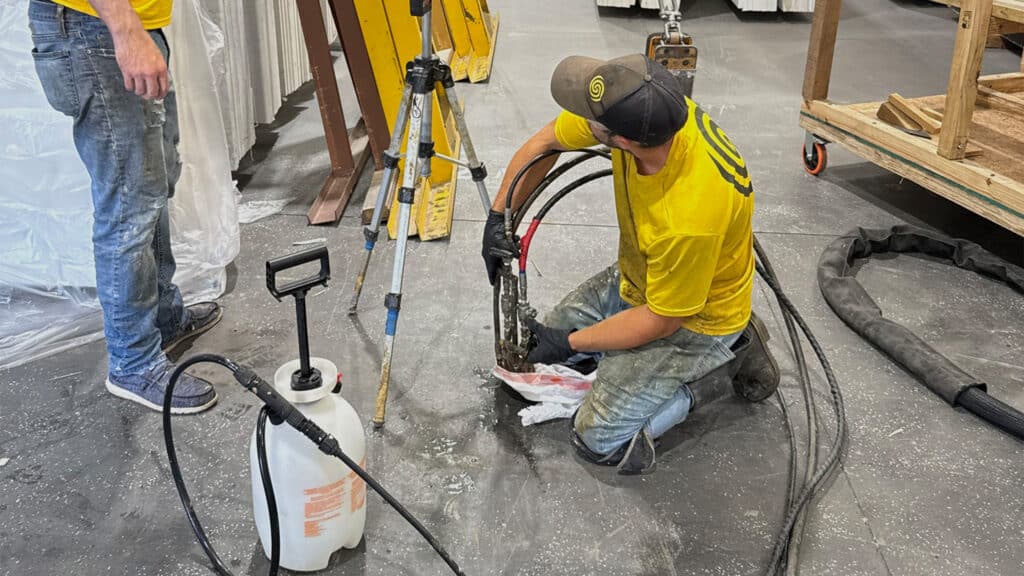 Stabilizing warehouse floor