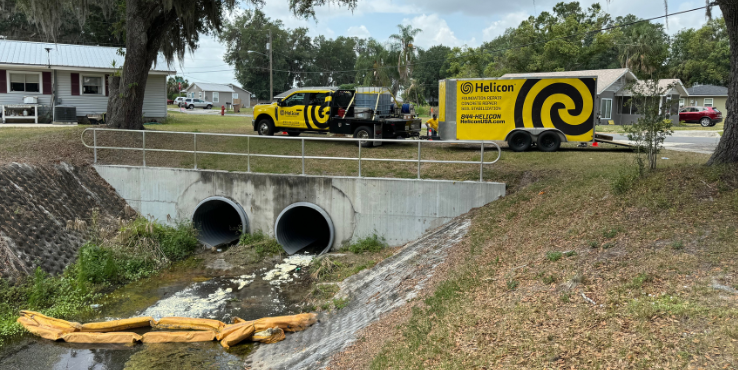 A wide angle shot of a culvert in Wauchula, FL