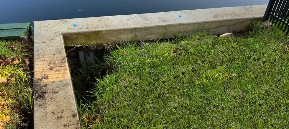 A large void behind a seawall