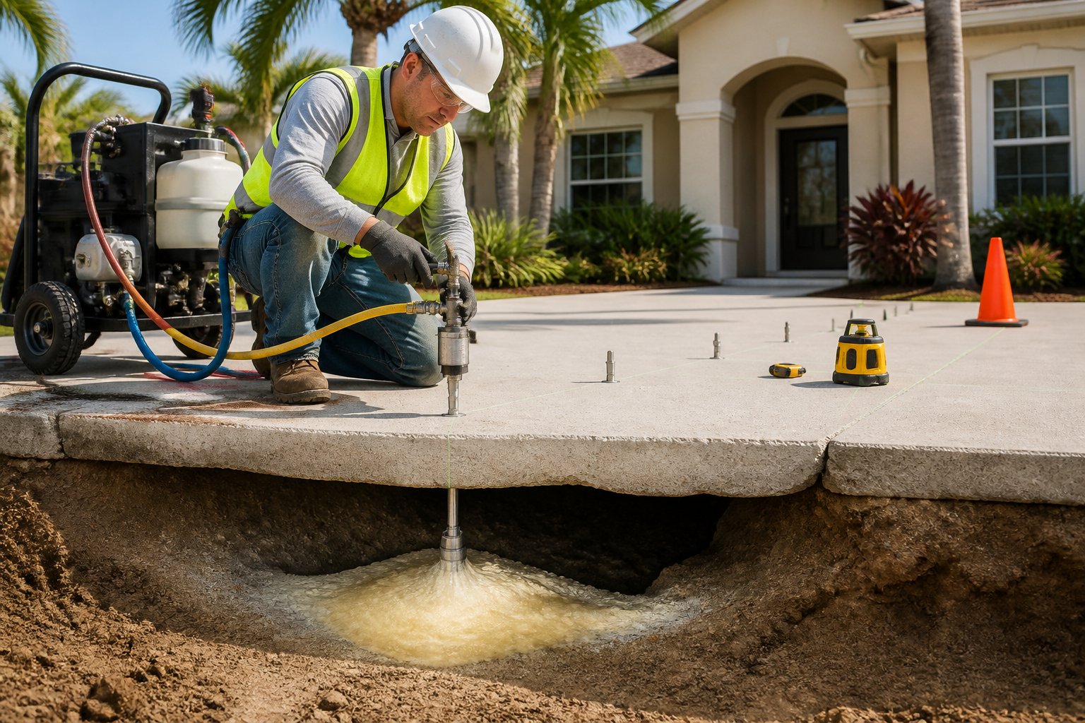 Chemical Grouting Foundation Repair for Sinking Florida Slabs and Void Risks